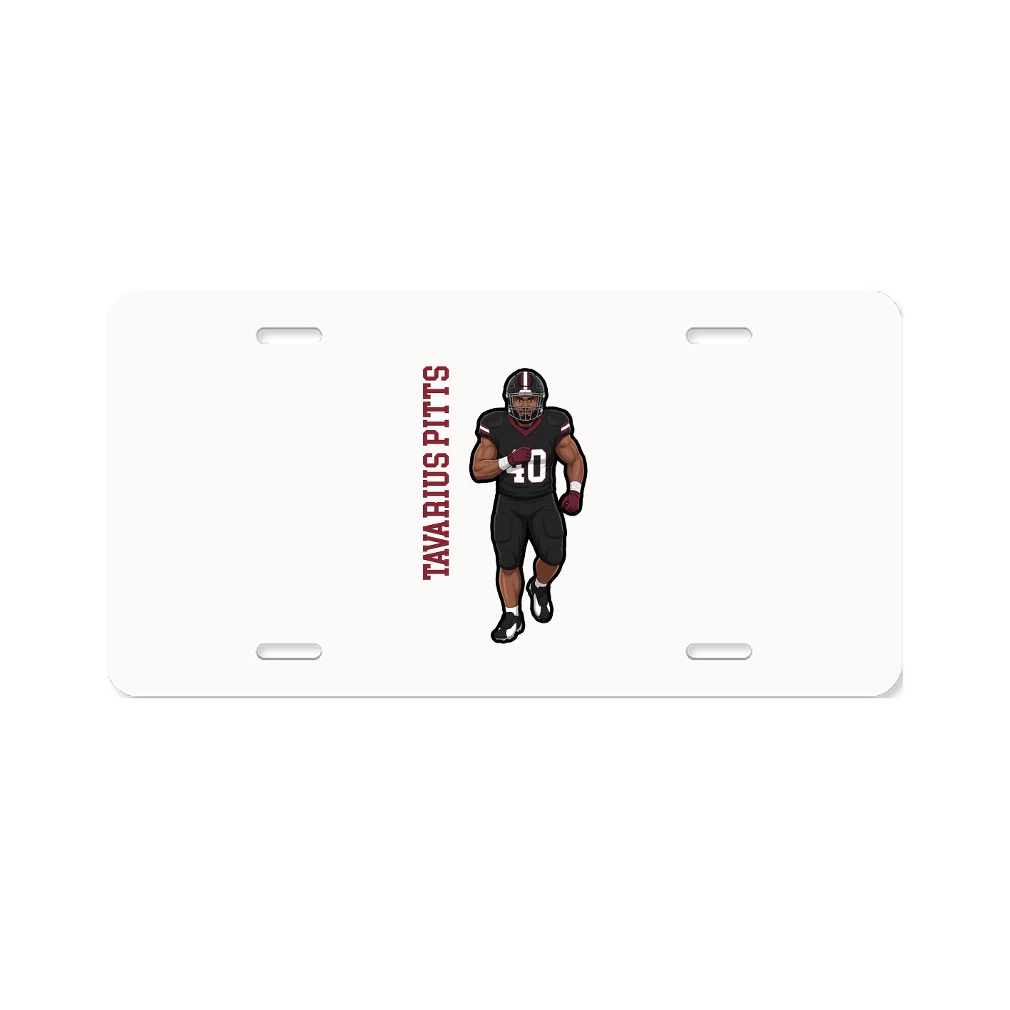License Plate — Name Vertical in Classic