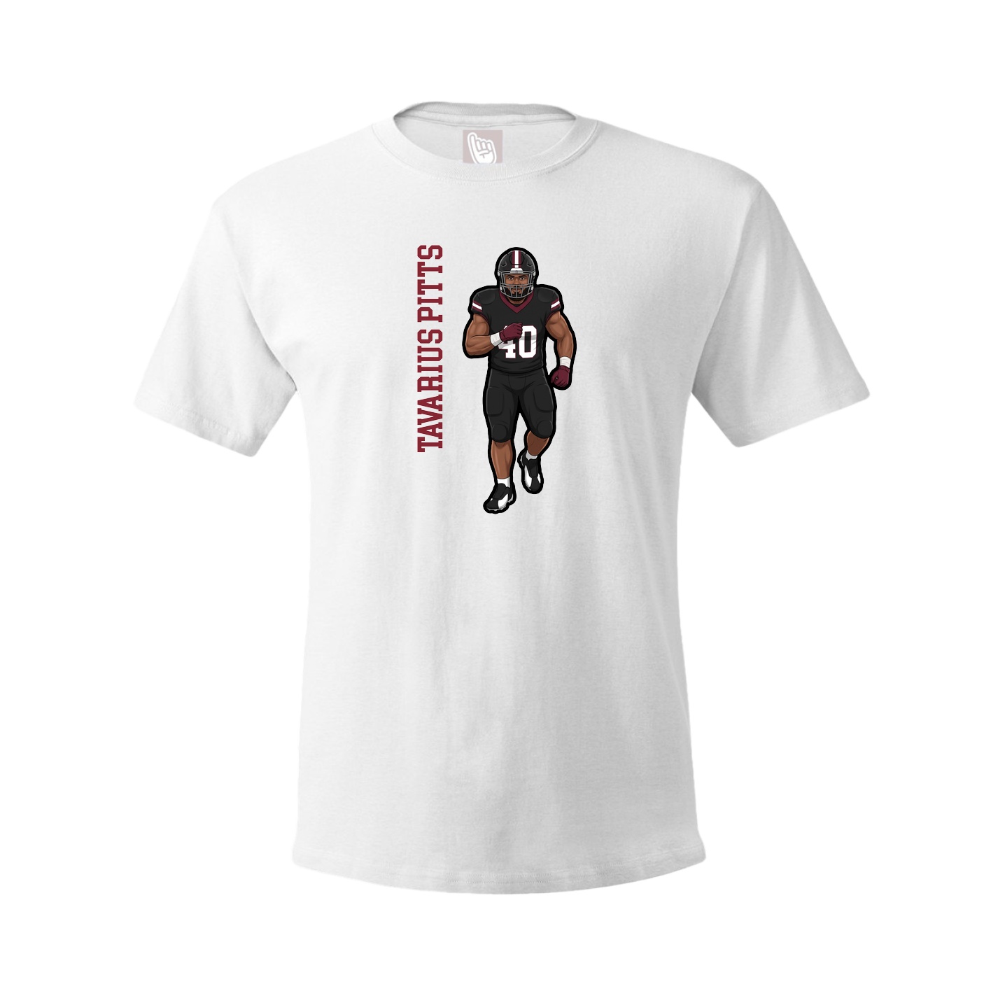 Tee — Name Vertical in White