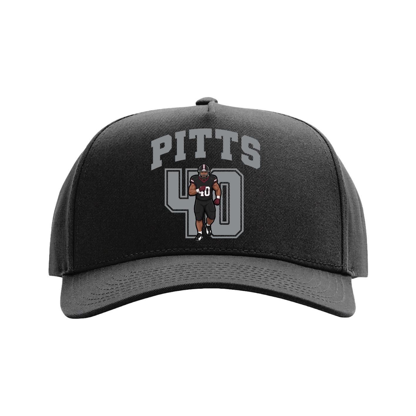 Full Fabric Five-Panel Champ Cap — Number in Black