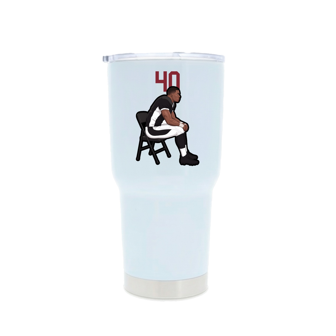 30oz Stainless Steel Tumbler — Number Top in White