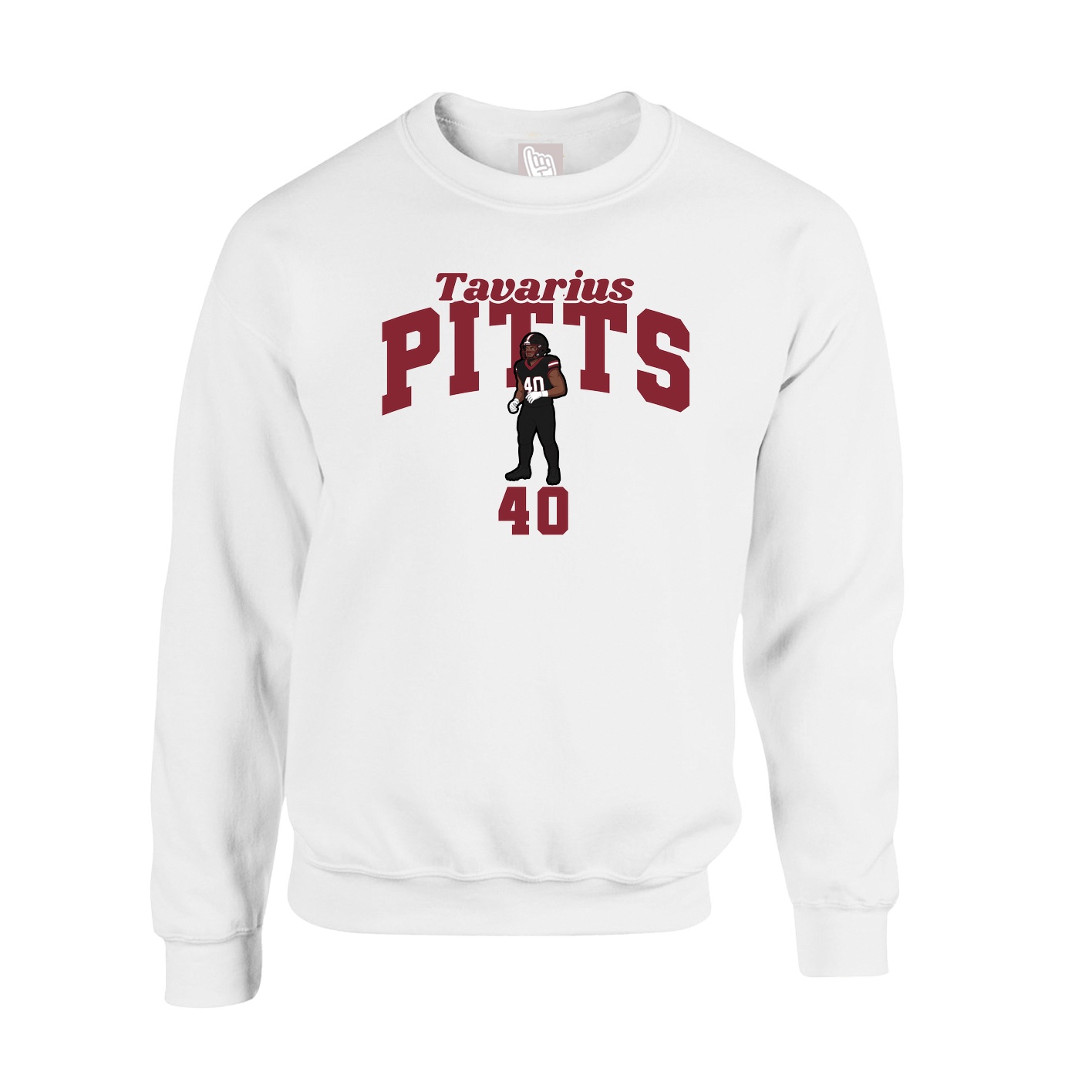 Fleece Crew — Signature Arch in White
