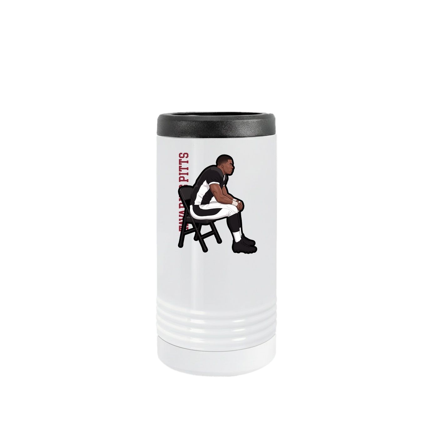 Slim Beverage Holder — Name Vertical in White