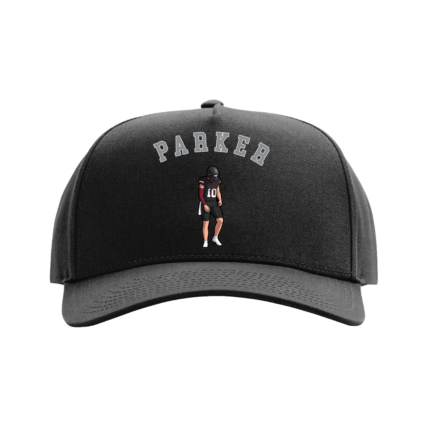Full Fabric Five-Panel Champ Cap — Shirsey Arch in Black