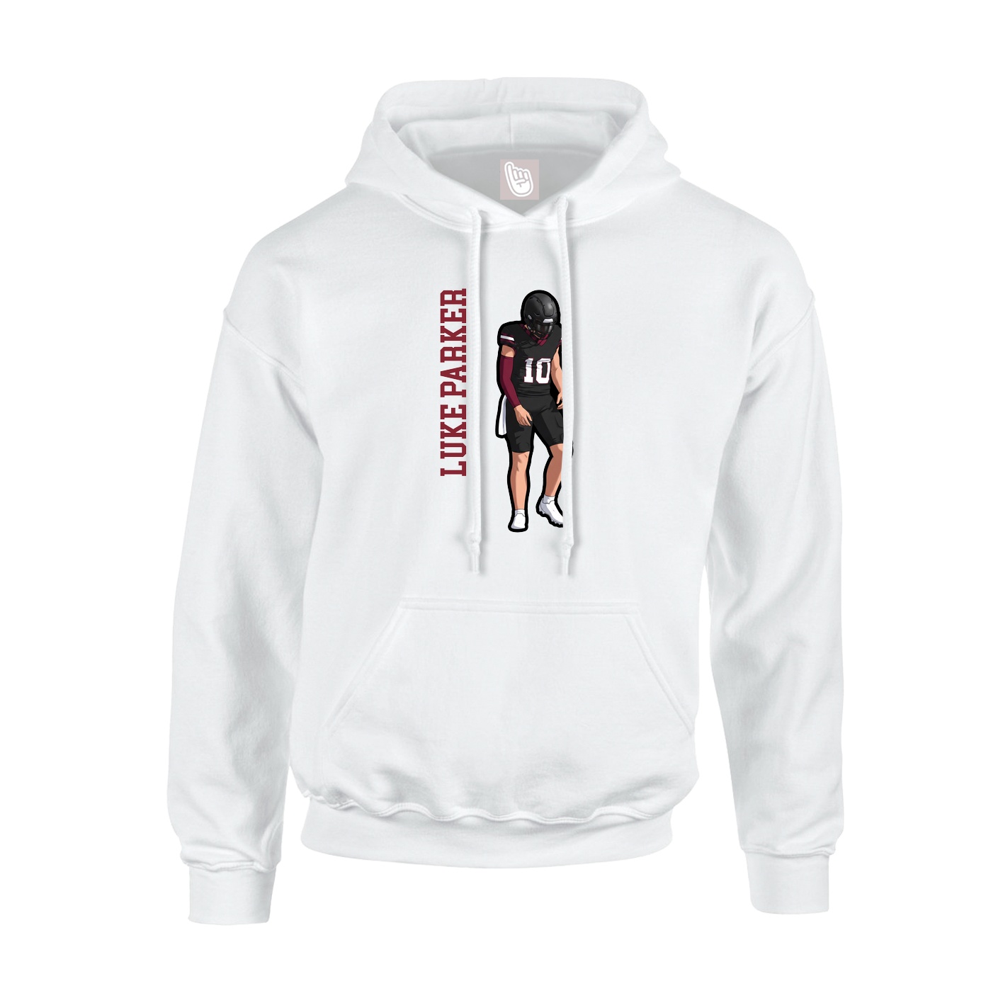 Hoodie — Name Vertical in White