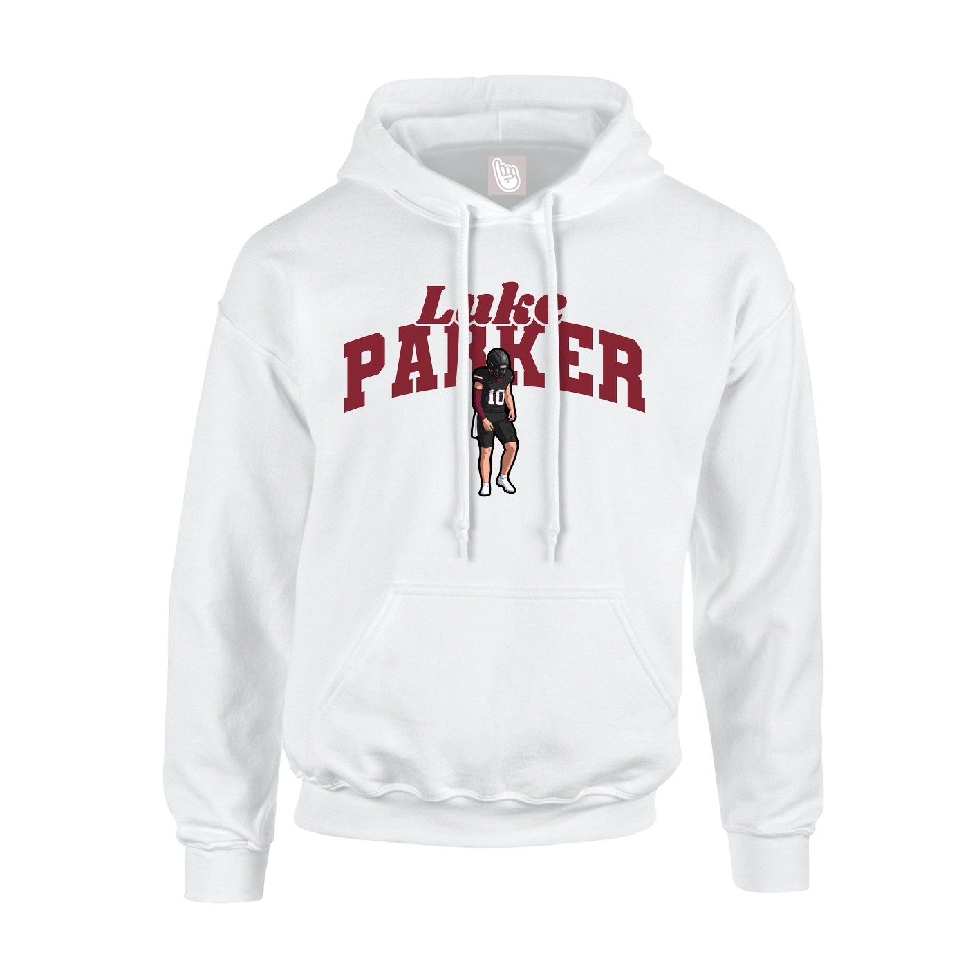 Youth Hoodie — Signature Arch in White
