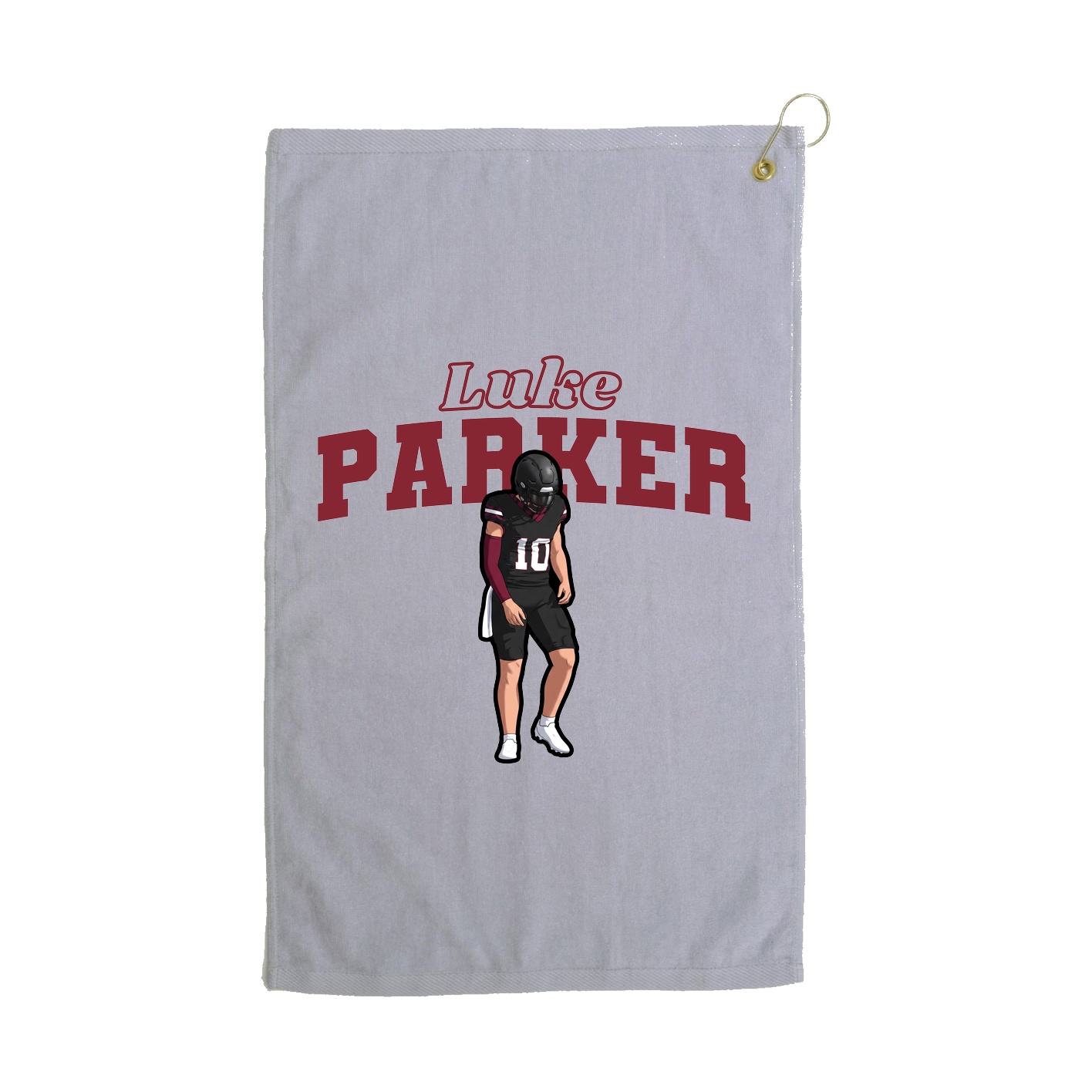 Golf Towel — Name Arch in Grey