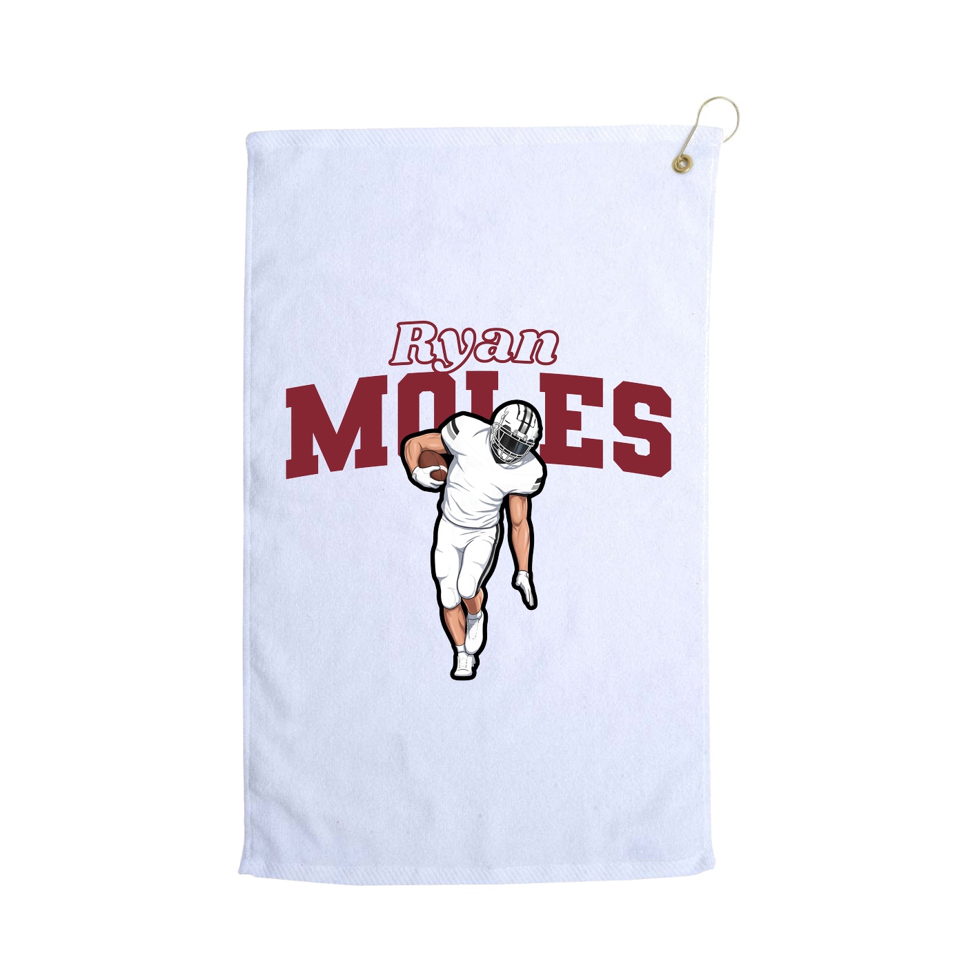 Golf Towel — Name Arch in White