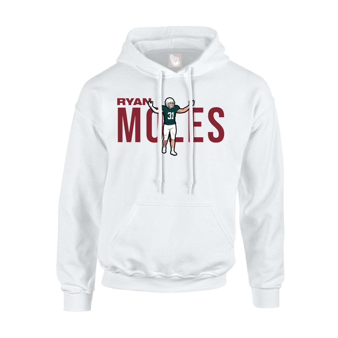 Youth Hoodie — Player Name in White
