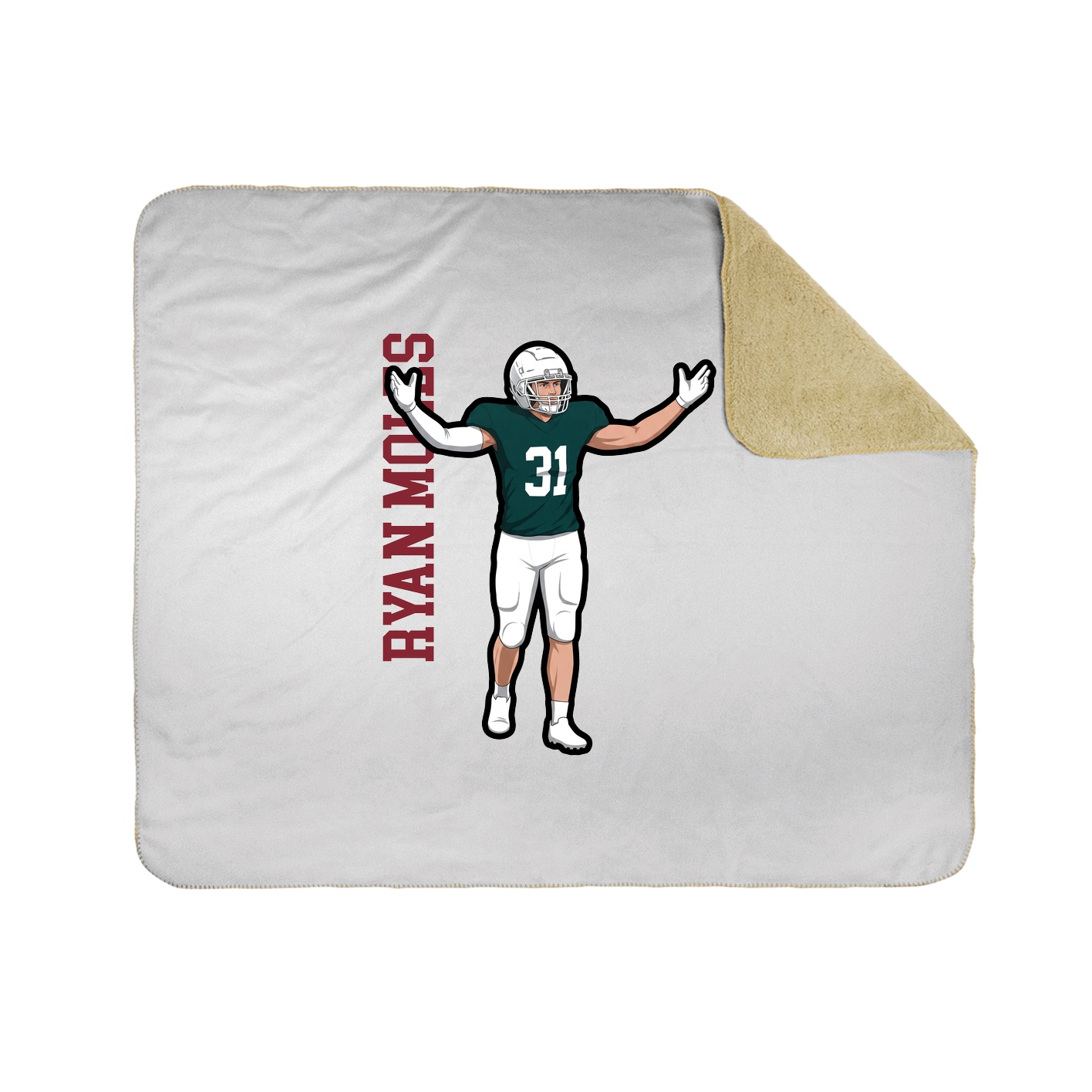Throw Blanket — Name Vertical in White