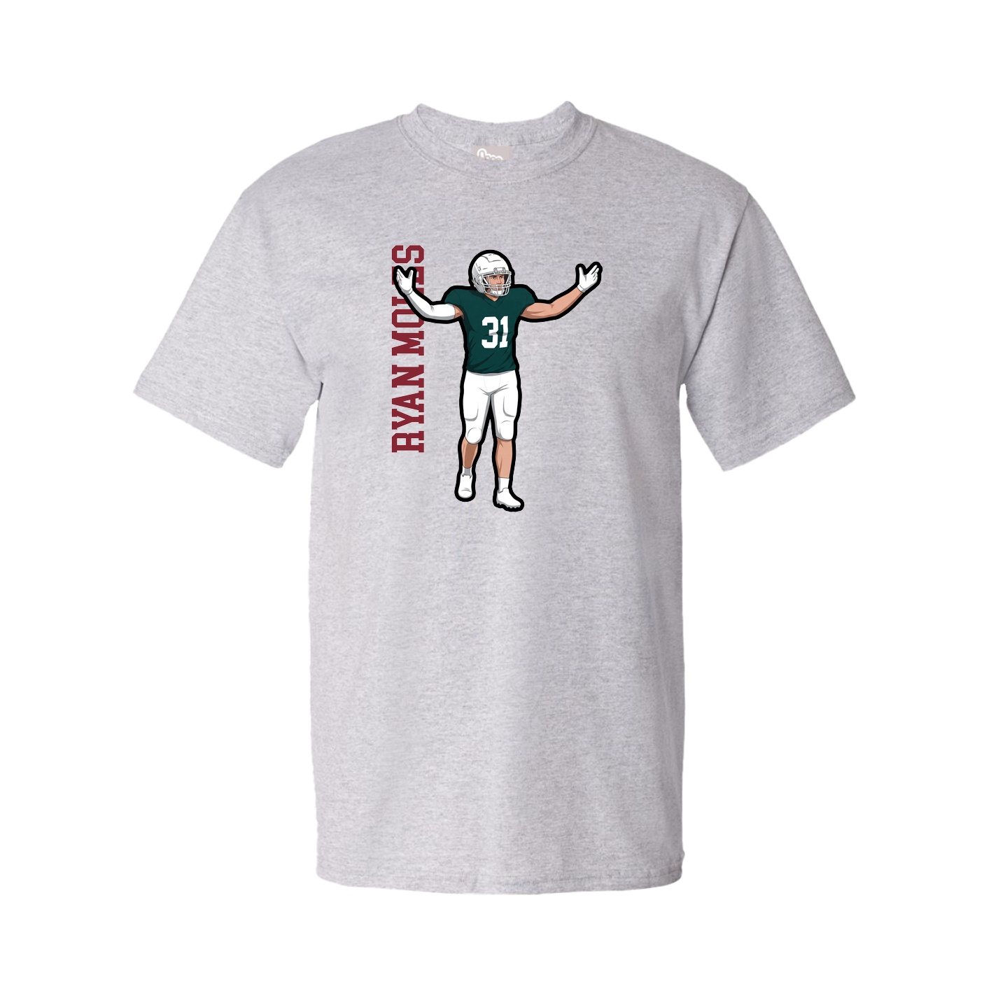 Tee — Name Vertical in Grey