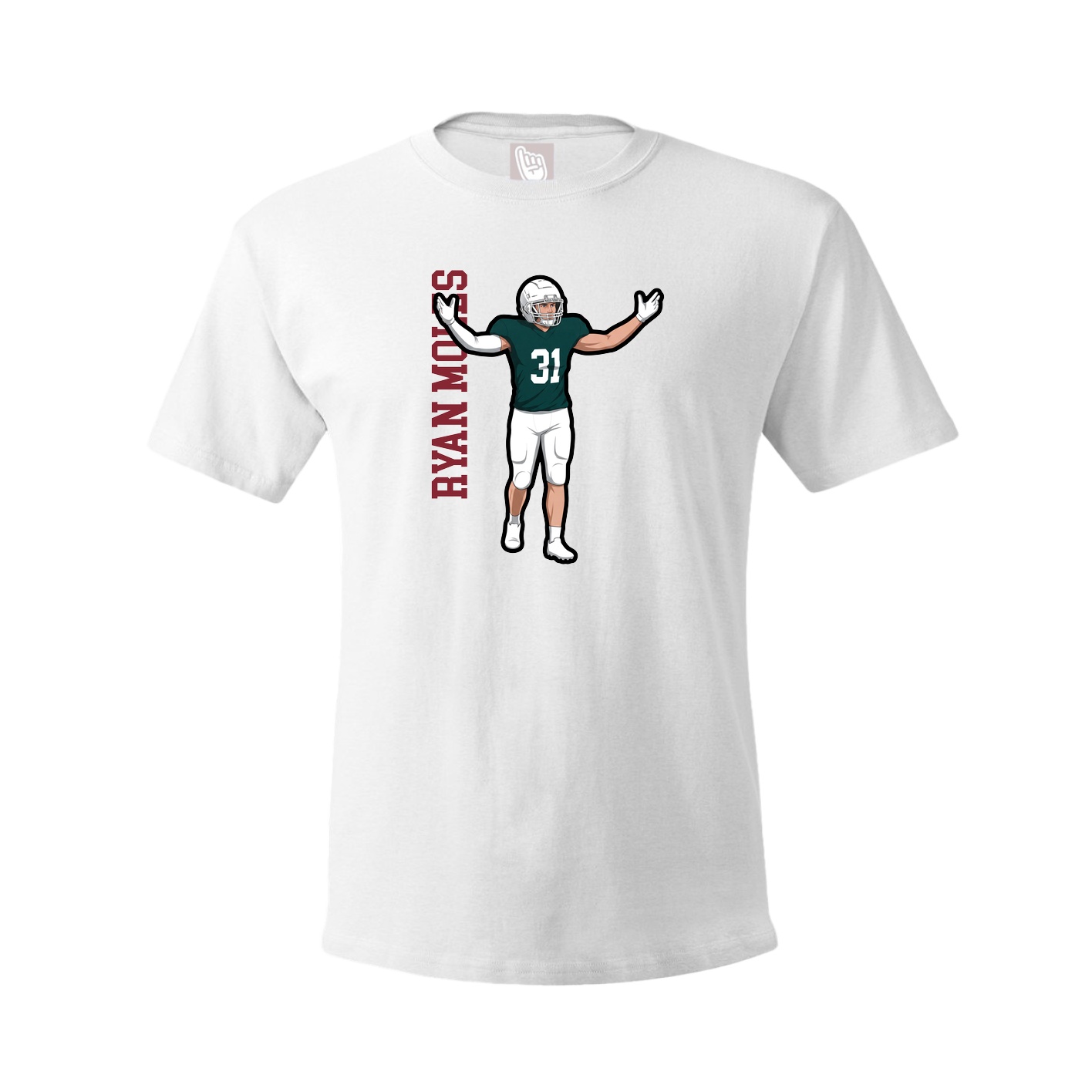 Youth Tee — Name Vertical in White