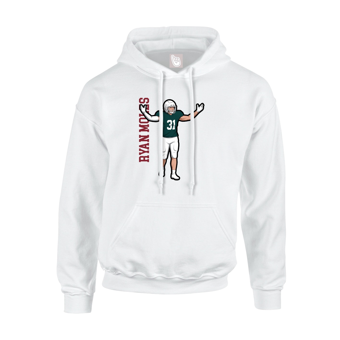 Hoodie — Name Vertical in White