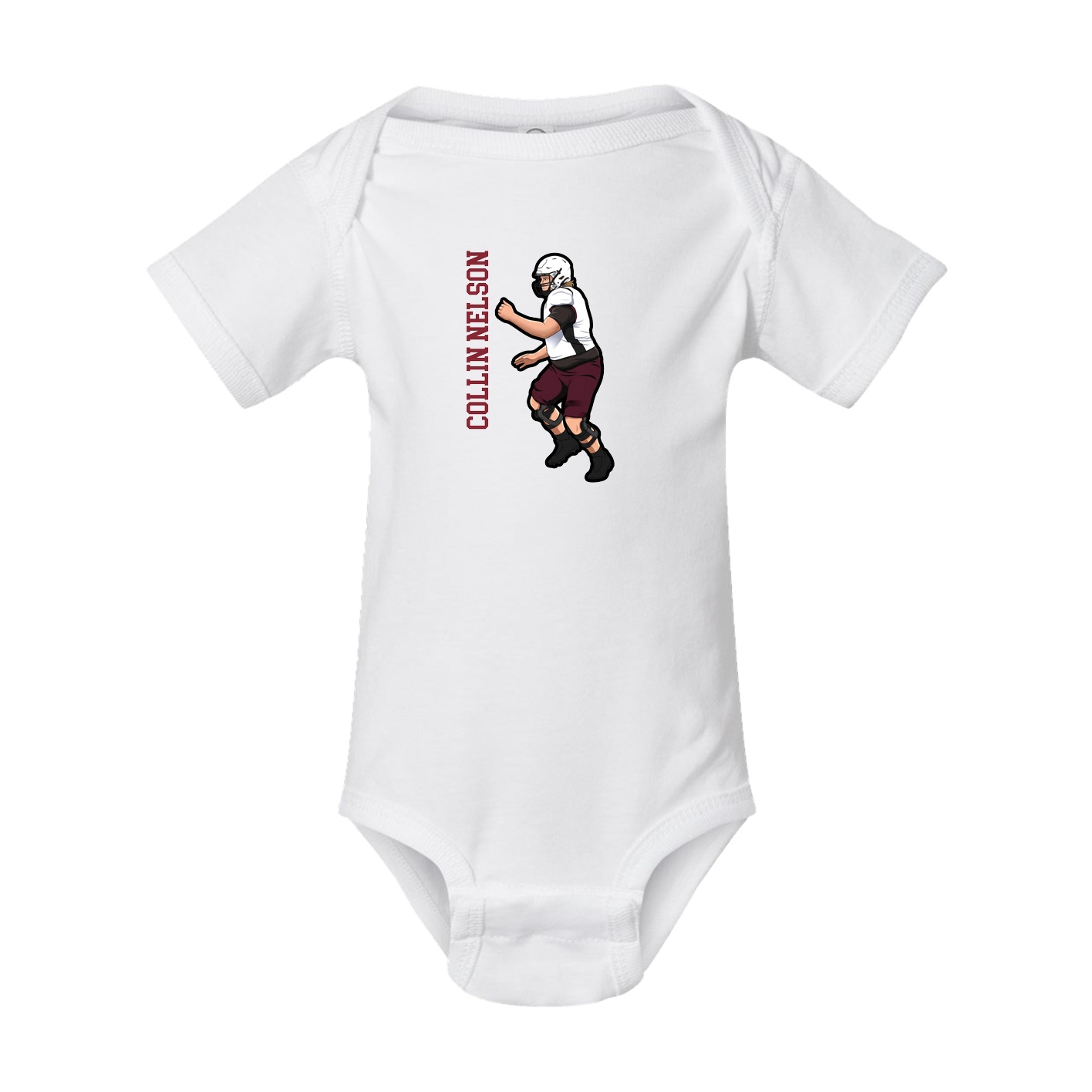 Baby Onesie — Name Vertical in White