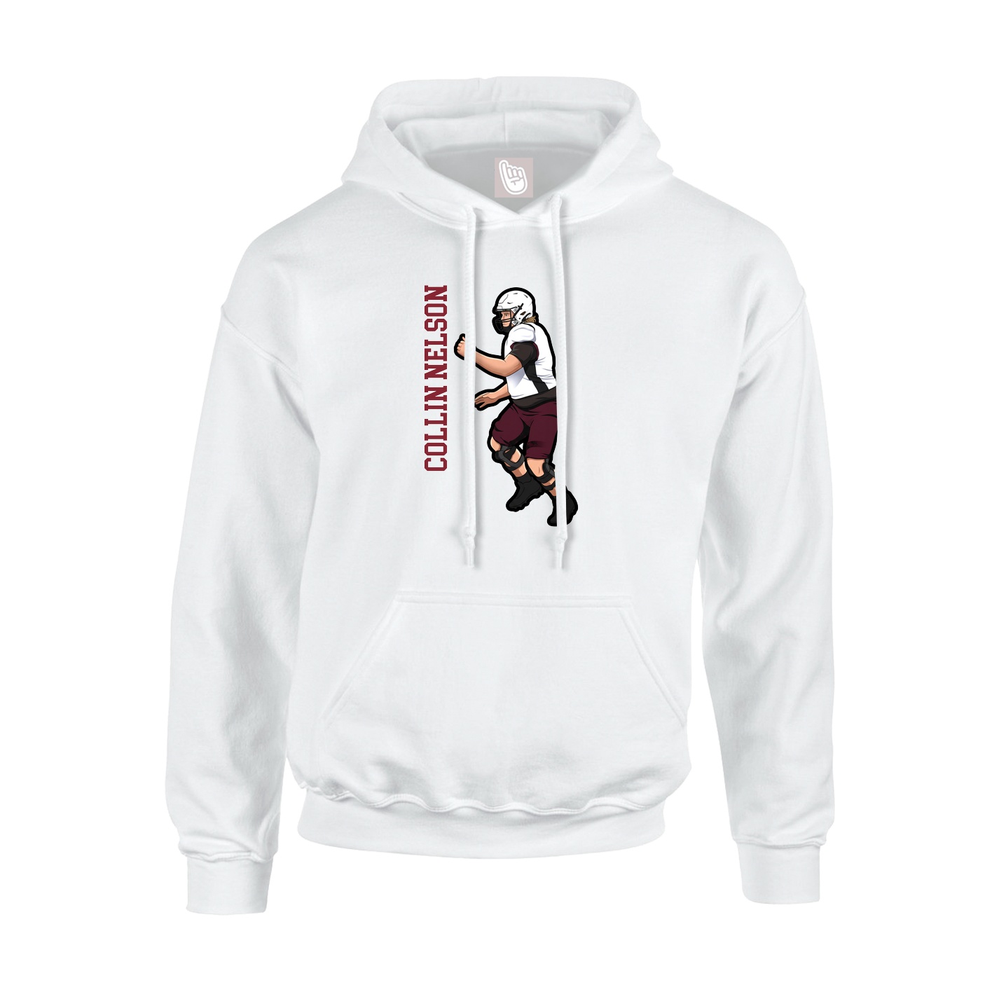 Youth Hoodie — Name Vertical in White