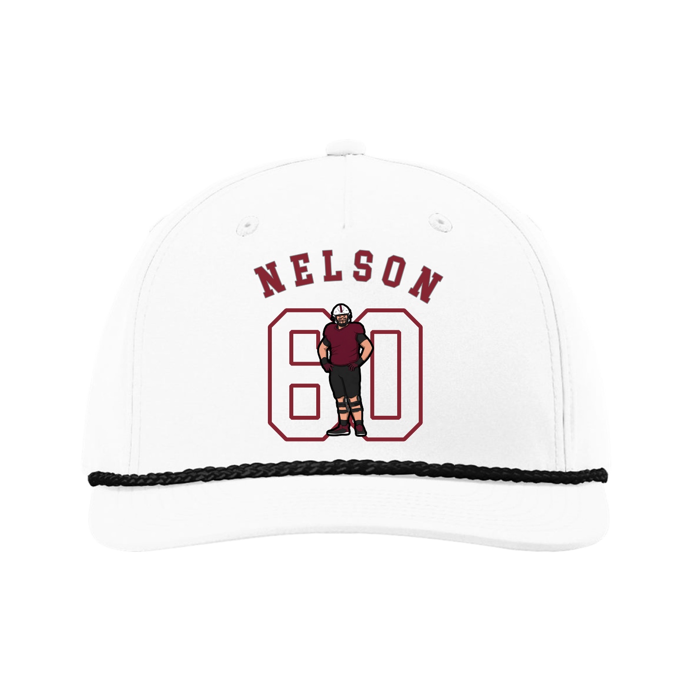 Five-Panel Classic Rope Cap — Shirsey Arch in White