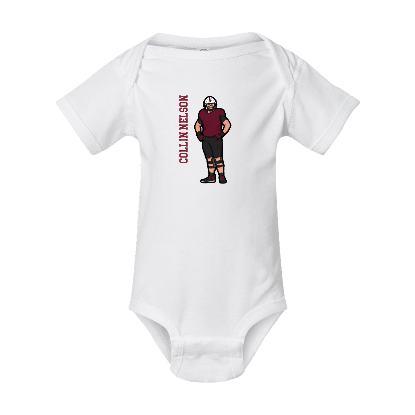 Baby Onesie — Name Vertical in White