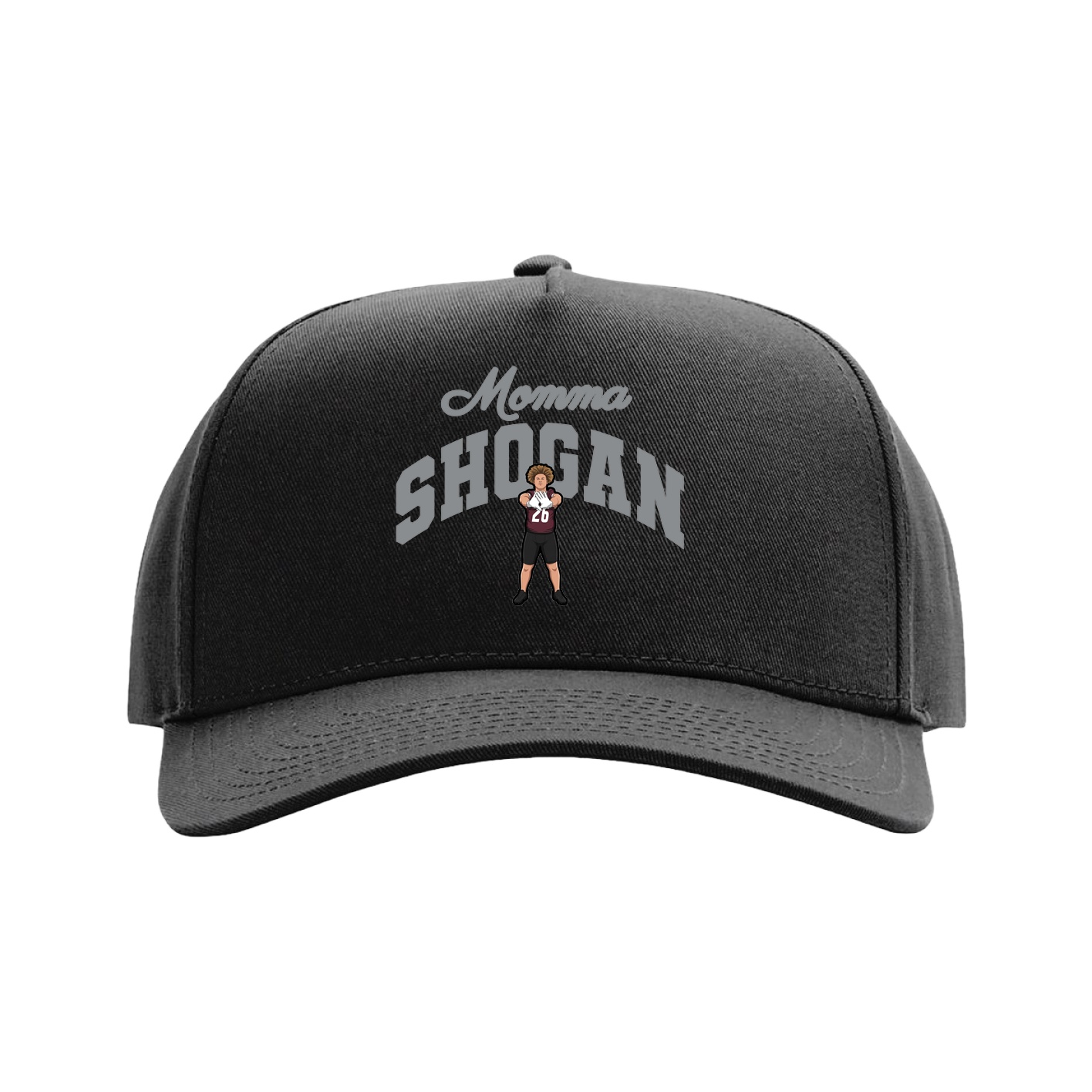 Full Fabric Five-Panel Champ Cap — Mothers Day Arch in Black