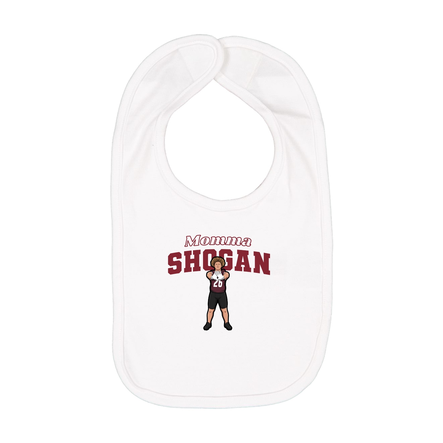Infant Bib — Mothers Day Block in White