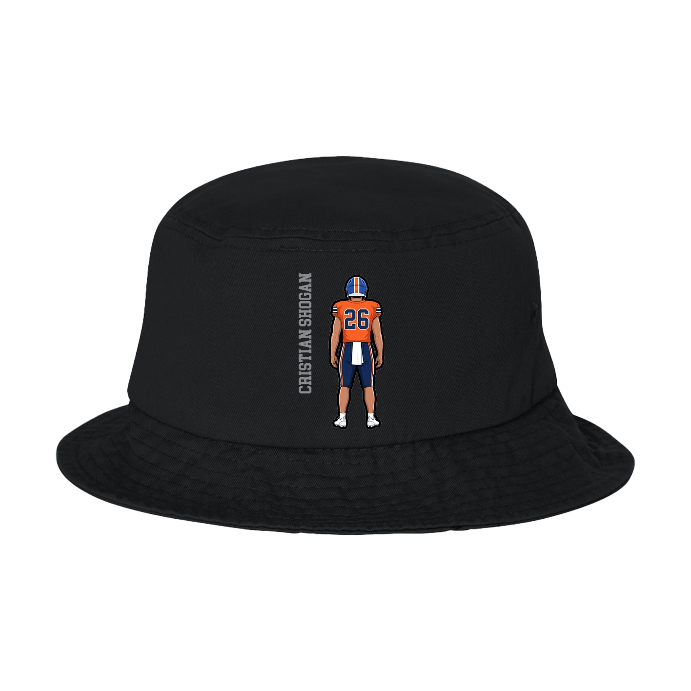 Bucket Cap — Name Vertical in Black