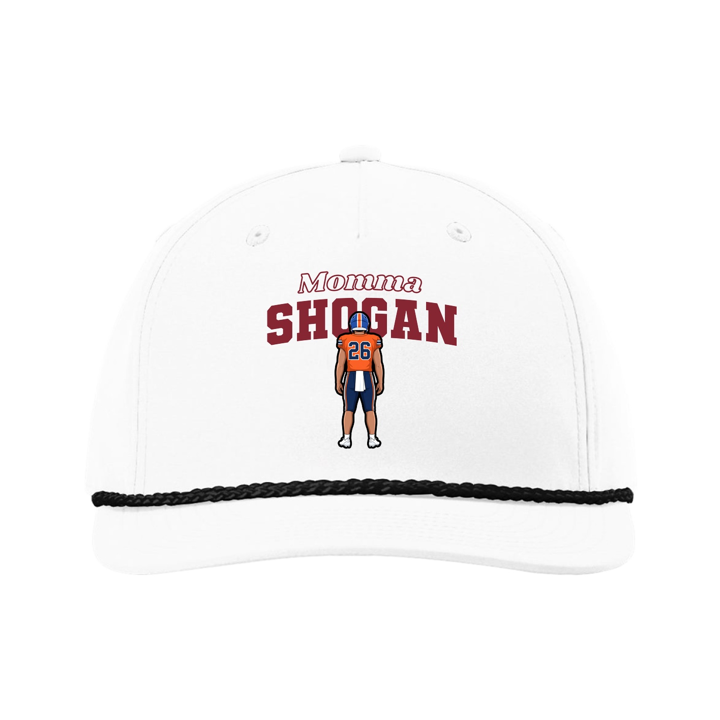 Five-Panel Classic Rope Cap — Mothers Day Block in White