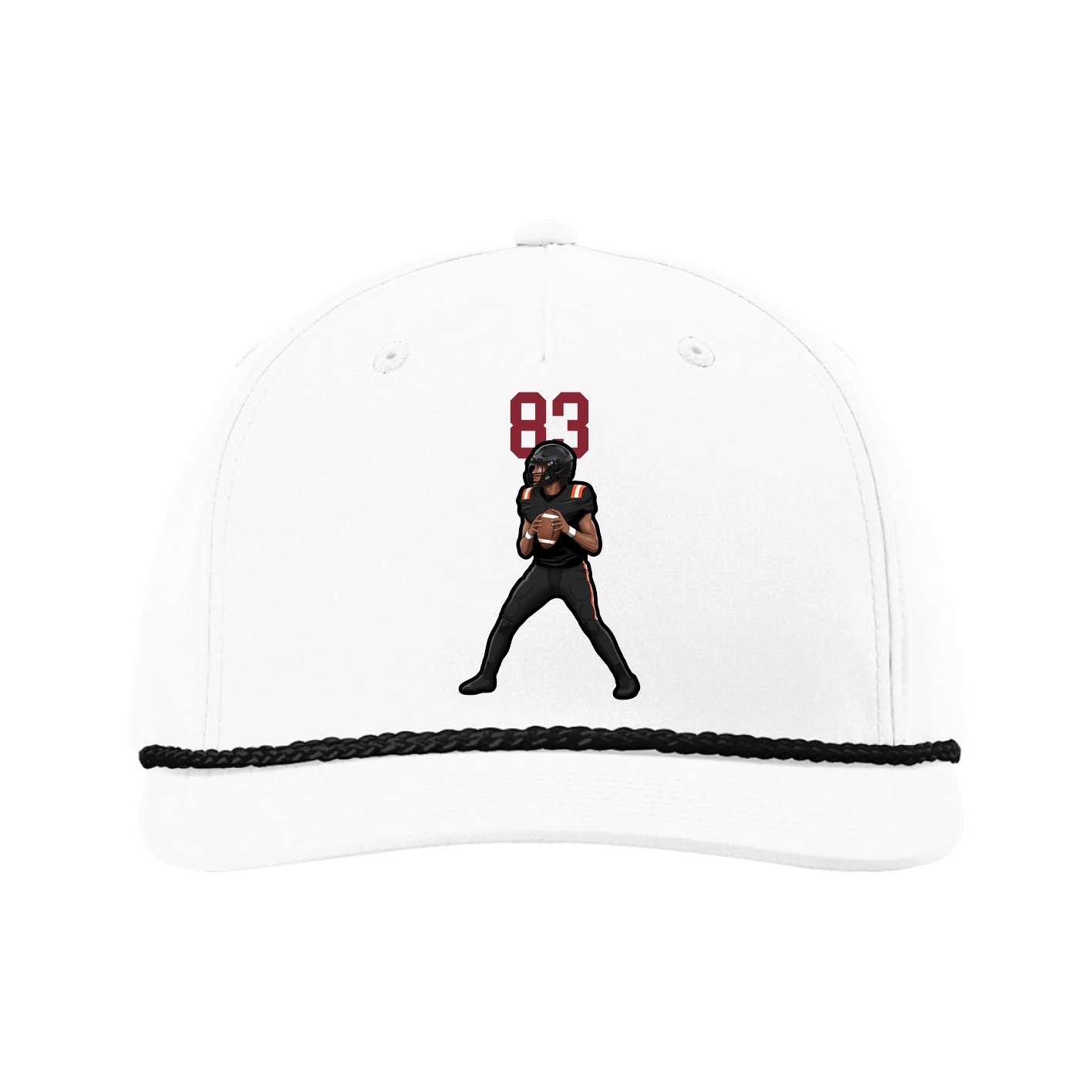 Five-Panel Classic Rope Cap — Number Top in White