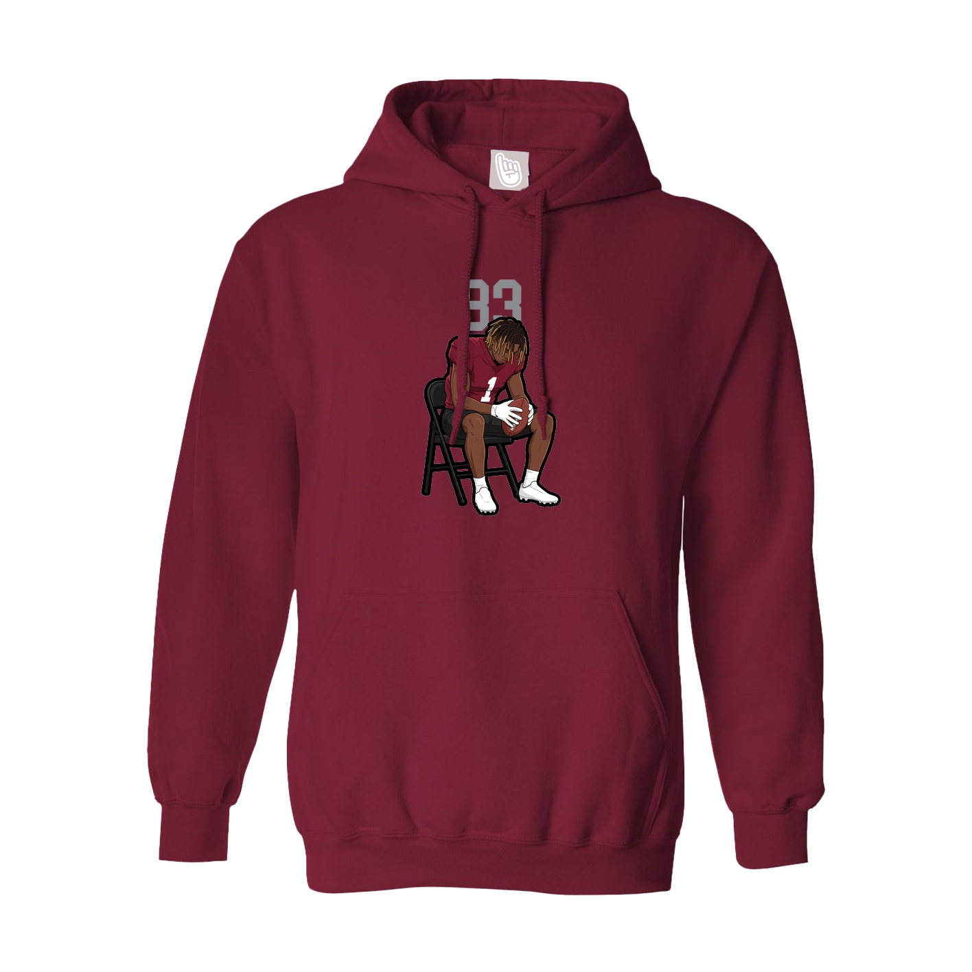 Hoodie — Number Top in Cardinal