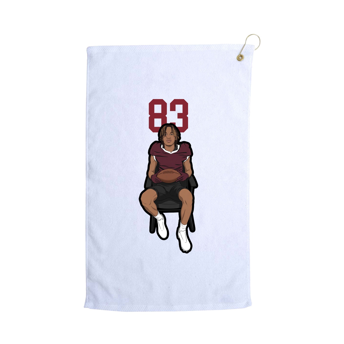 Golf Towel — Number Top in White