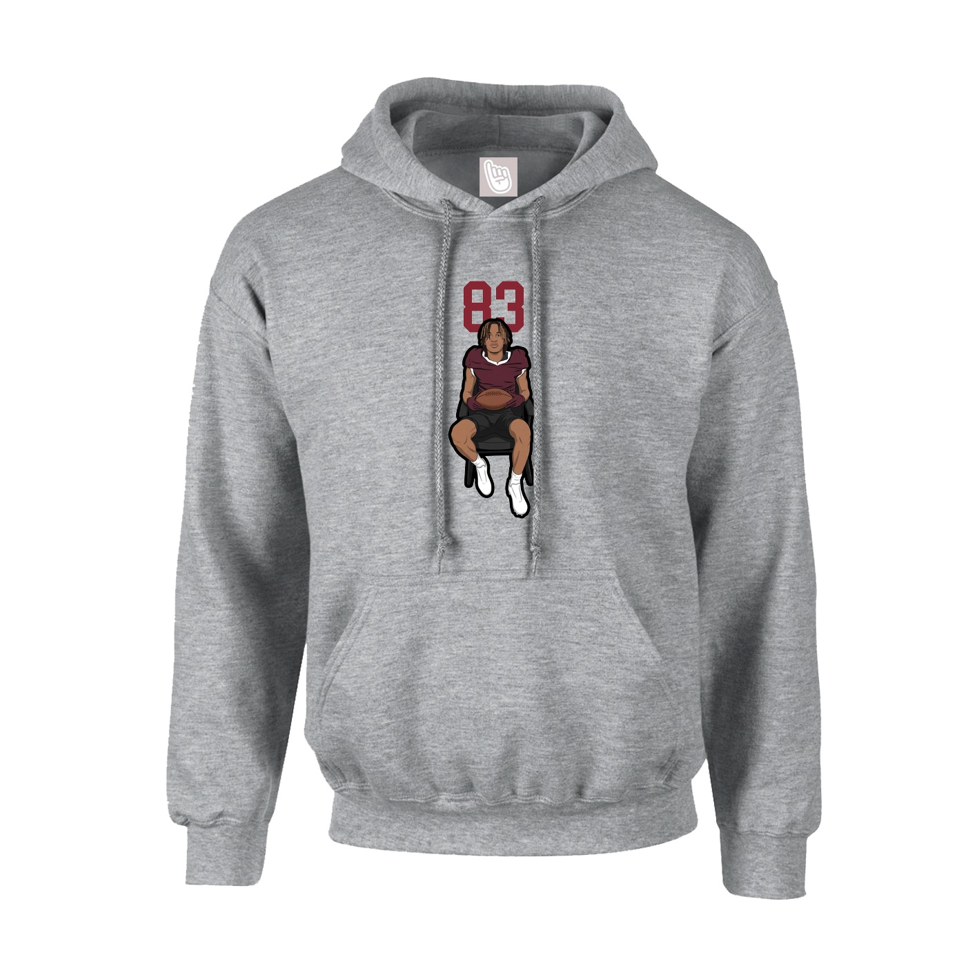 Youth Hoodie — Number Top in Grey