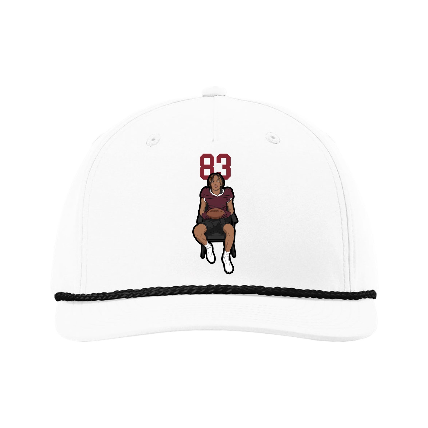 Five-Panel Classic Rope Cap — Number Top in White
