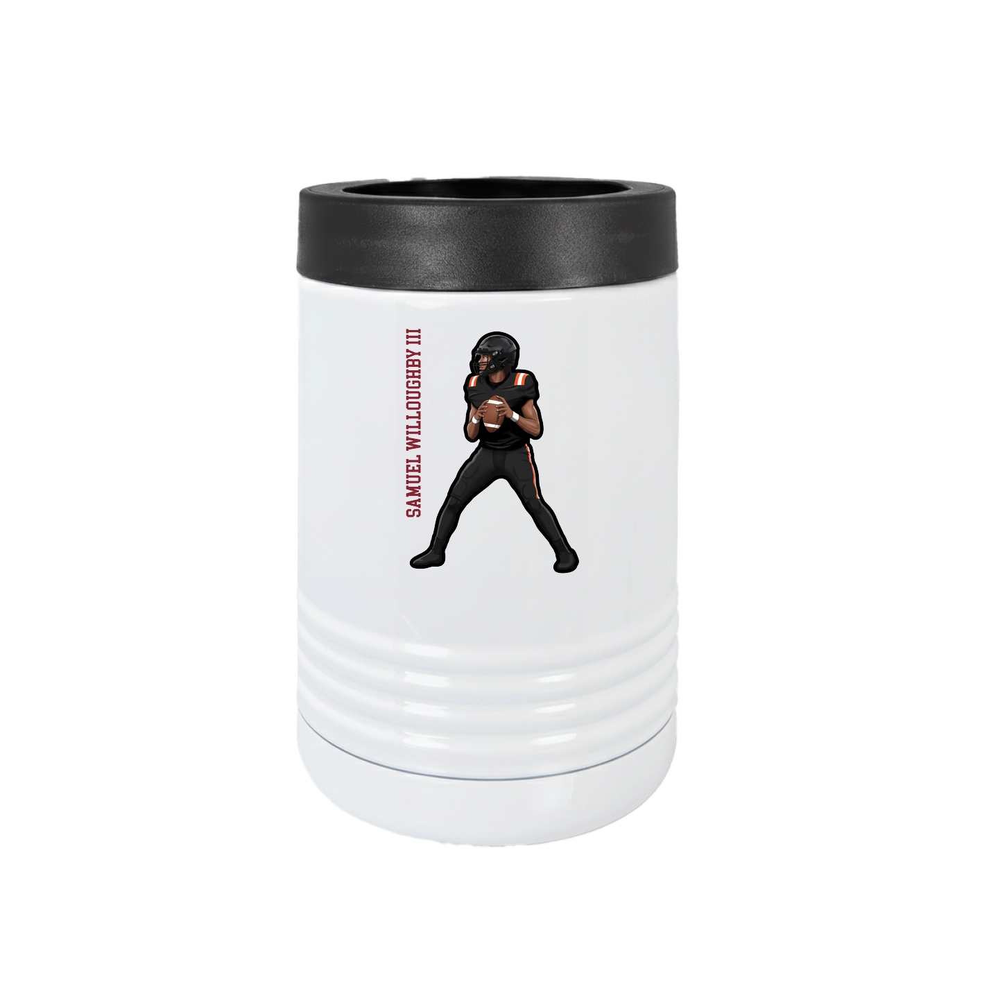 Beverage Holder — Name Vertical in White