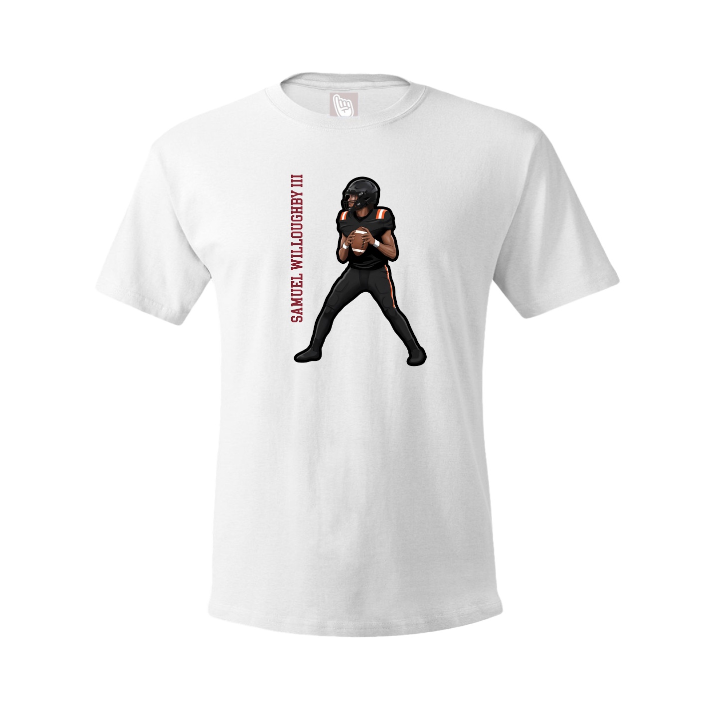 Tee — Name Vertical in White