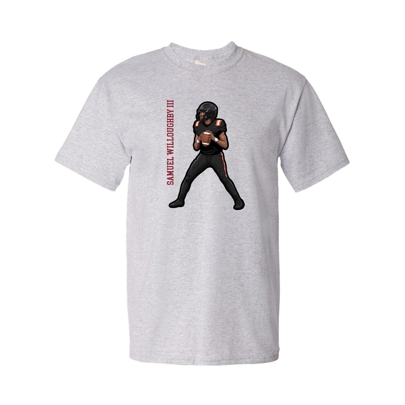 Youth Tee — Name Vertical in Grey