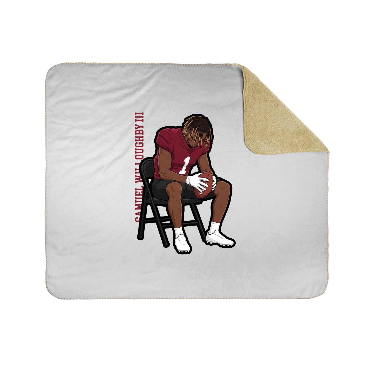 Throw Blanket — Name Vertical in White