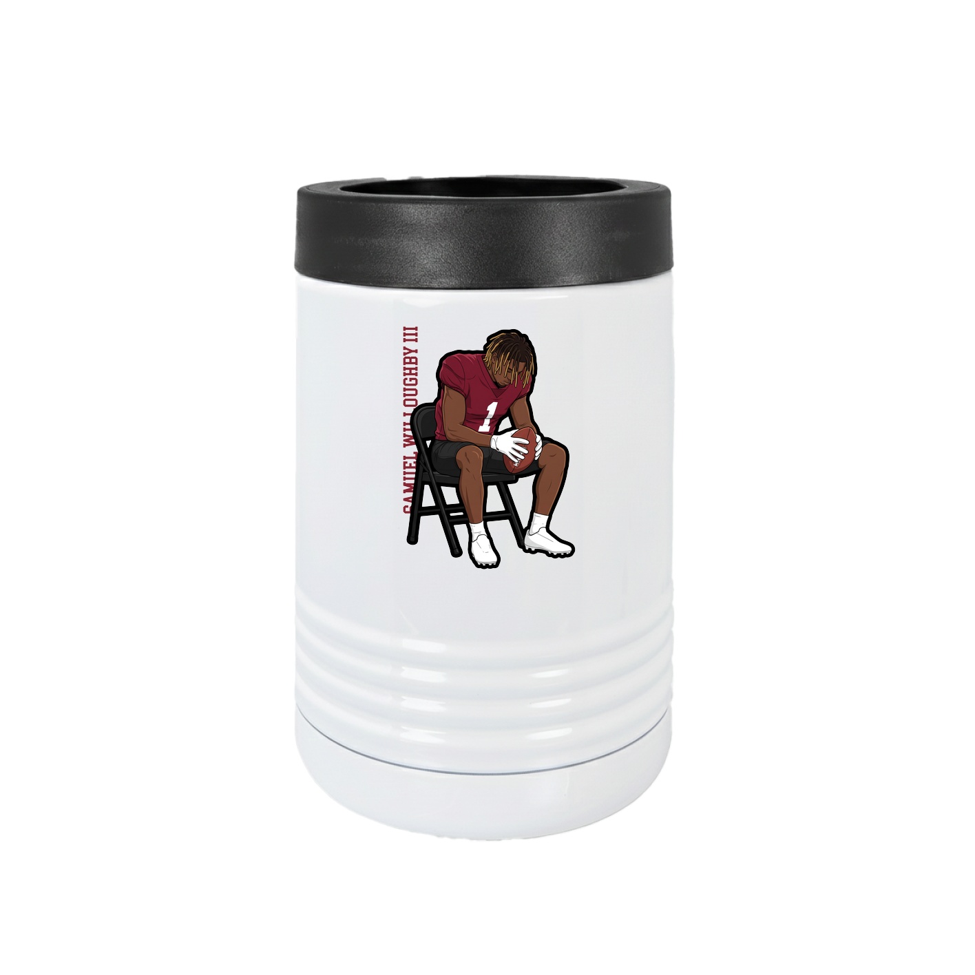 Beverage Holder — Name Vertical in White