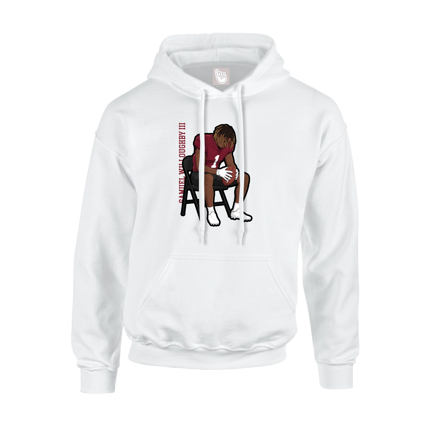 Hoodie — Name Vertical in White