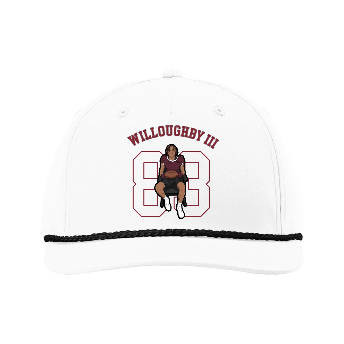 Five-Panel Classic Rope Cap — Shirsey Arch in White