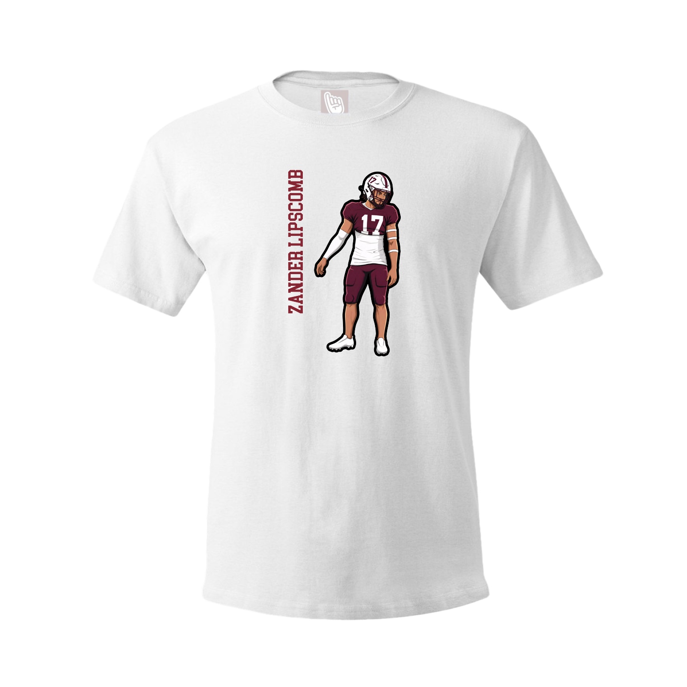 Youth Tee — Name Vertical in White