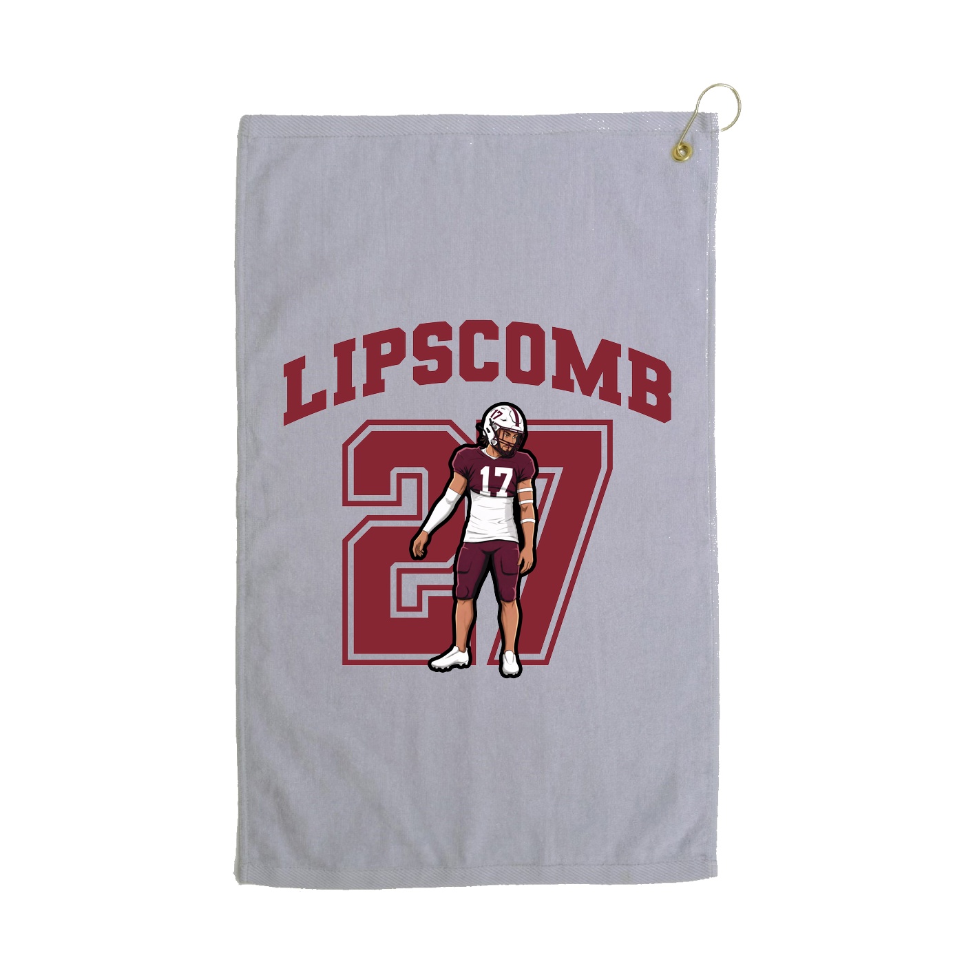 Golf Towel — Number in Grey