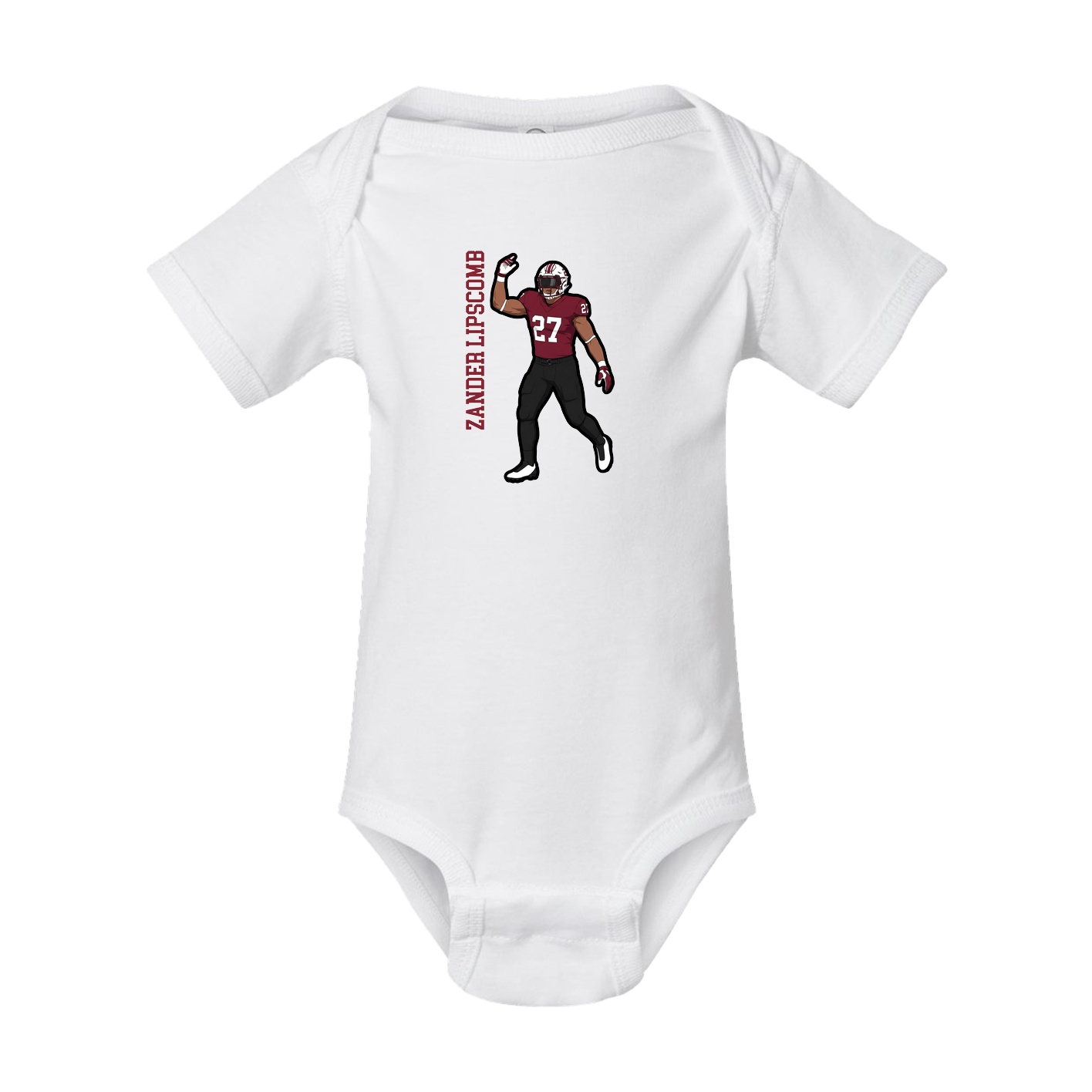 Baby Onesie — Name Vertical in White