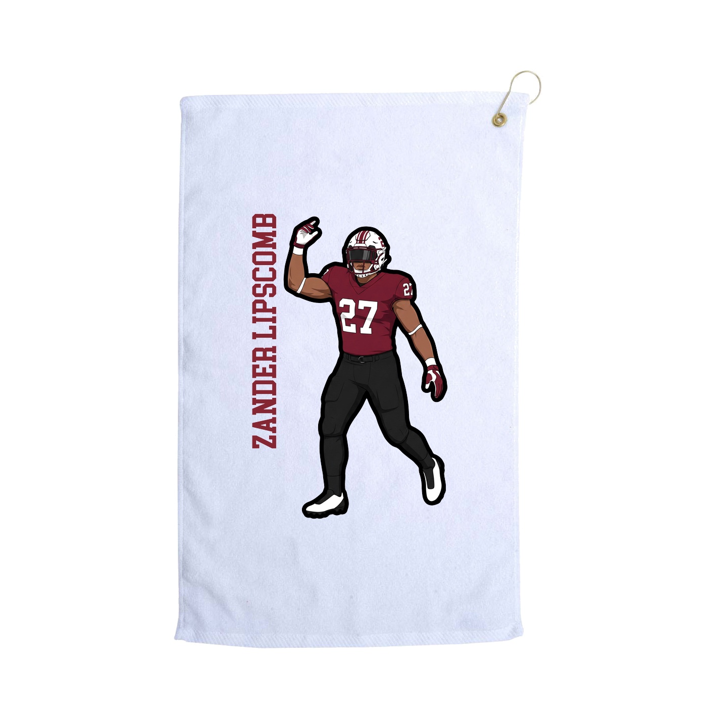 Golf Towel — Name Vertical in White