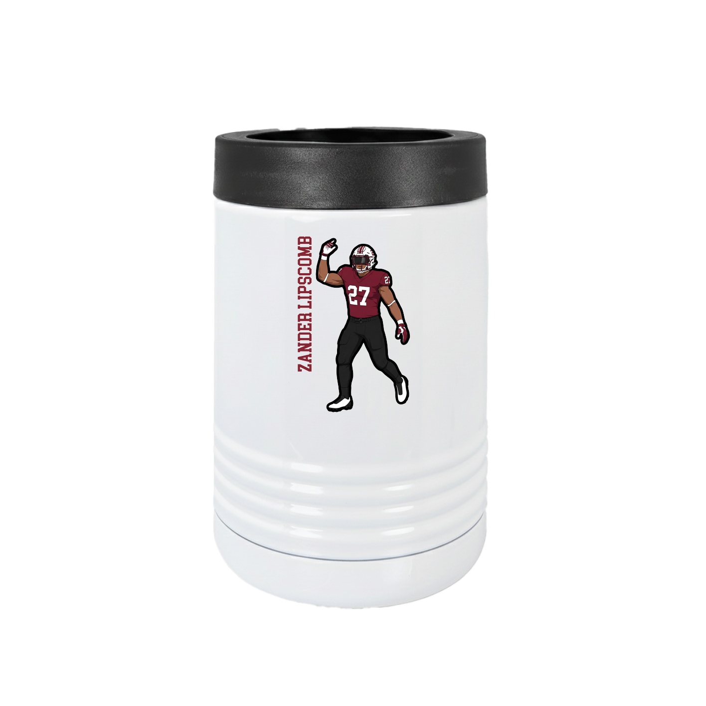 Beverage Holder — Name Vertical in White