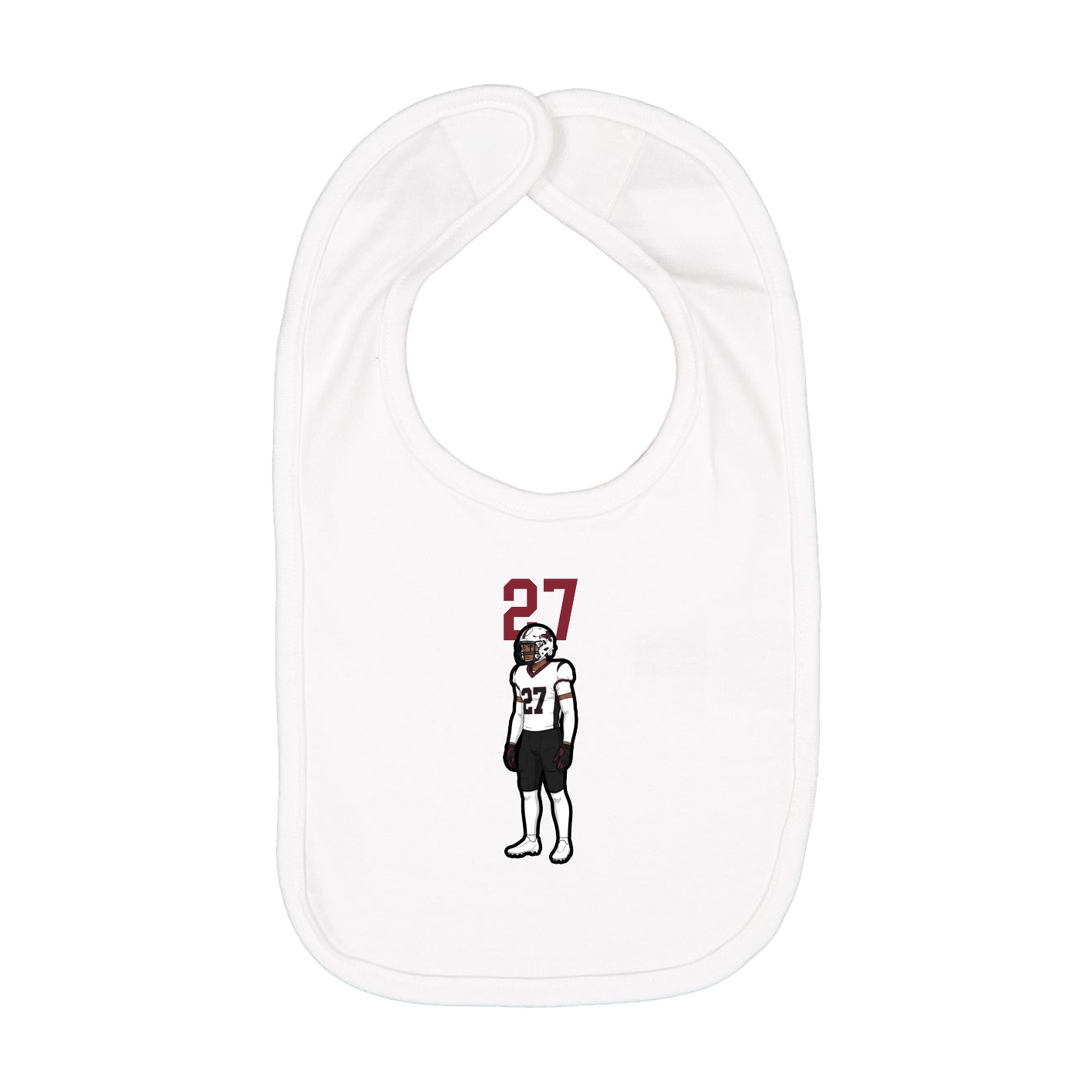 Infant Bib — Number Top in White