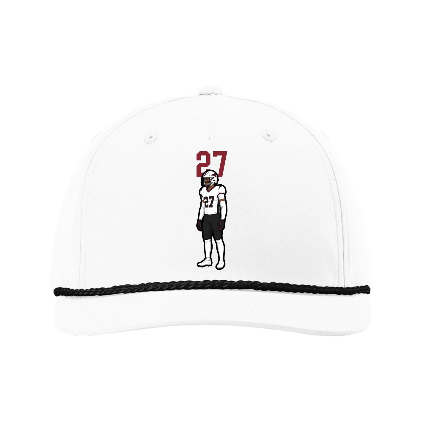 Five-Panel Classic Rope Cap — Number Top in White
