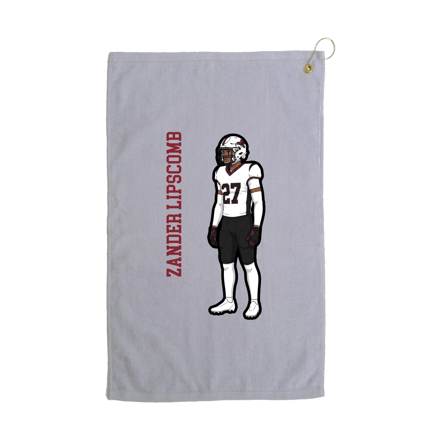 Golf Towel — Name Vertical in Grey