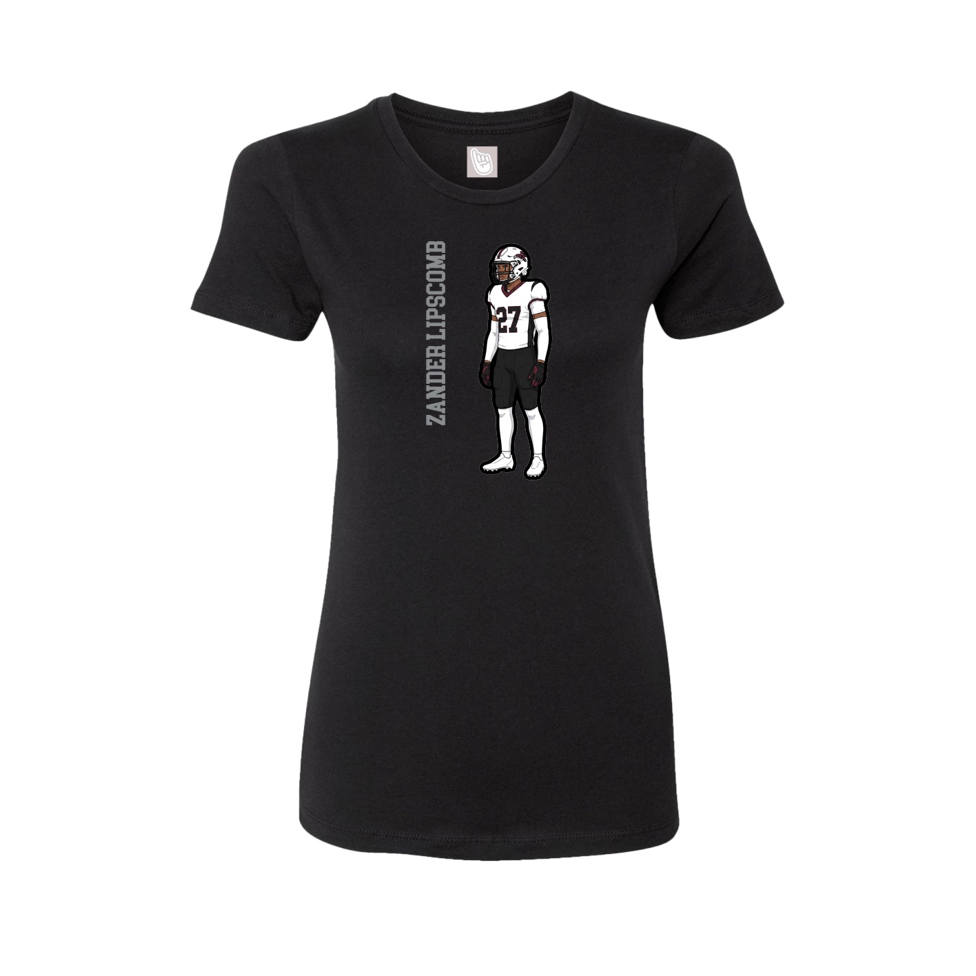 Womens Tee — Name Vertical in Black