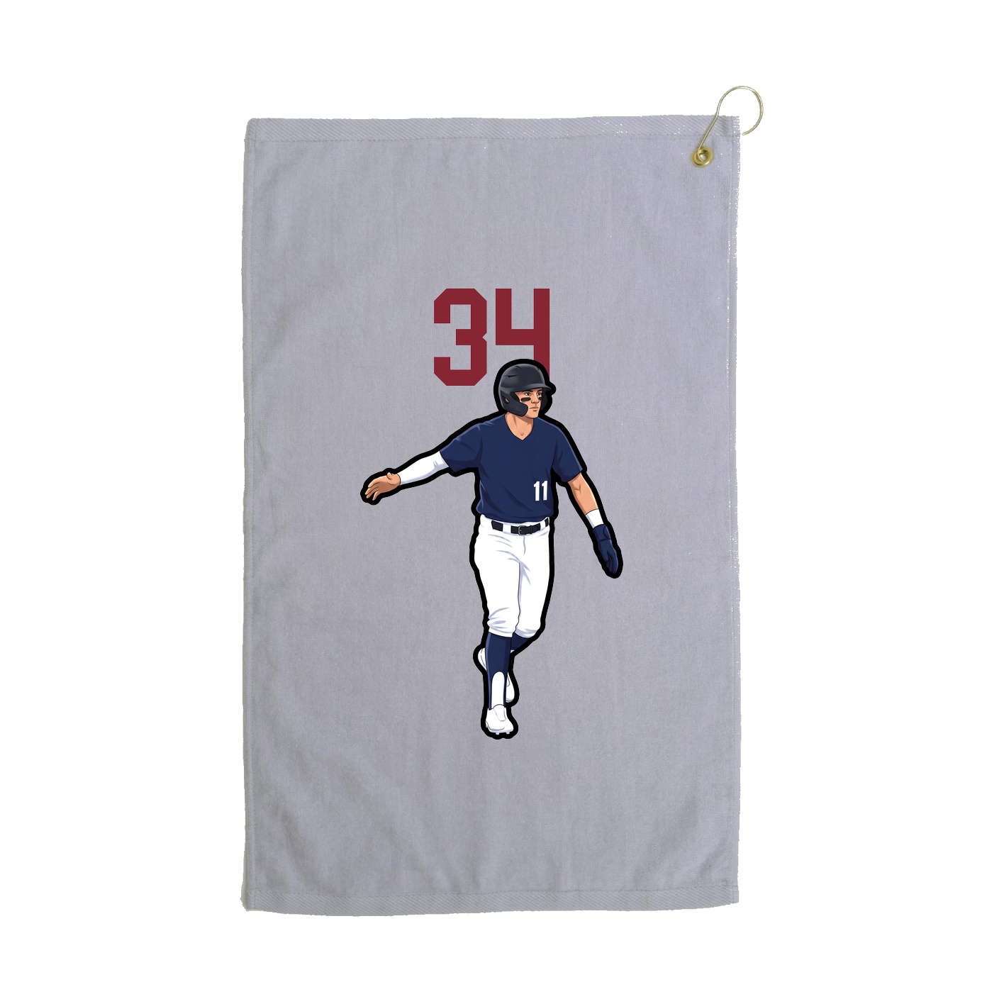 Golf Towel — Number Top in Grey