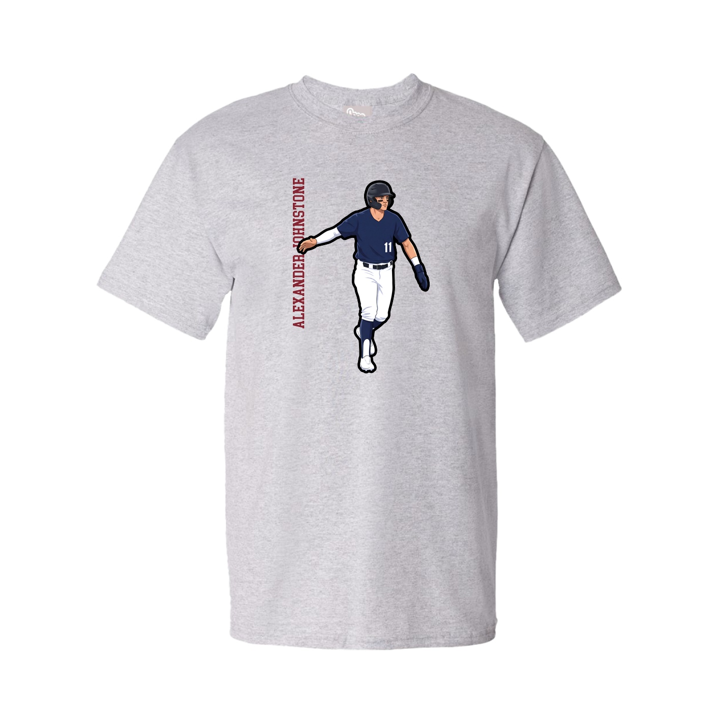 Youth Tee — Name Vertical in Grey