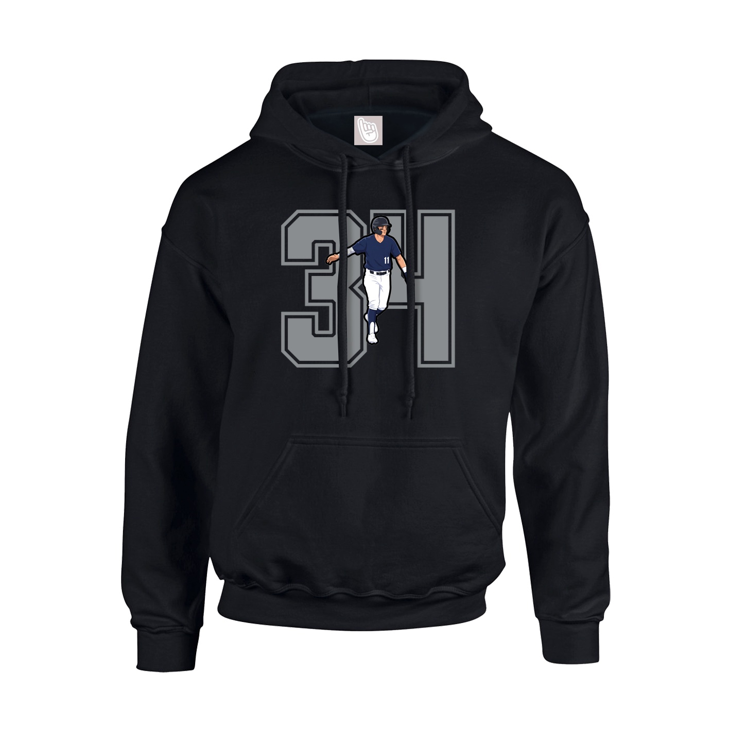 Youth Hoodie — Number in Black