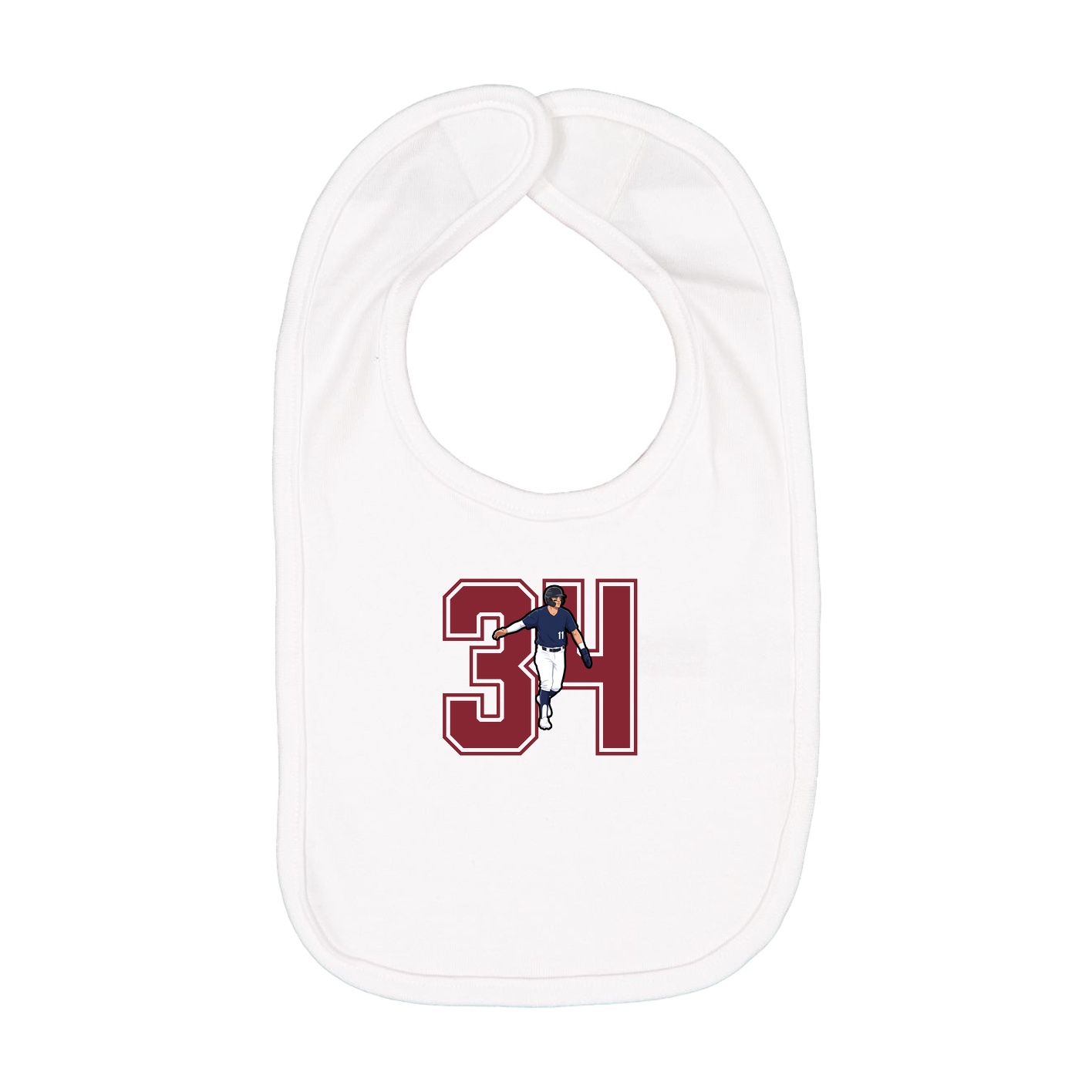 Infant Bib — Number in White