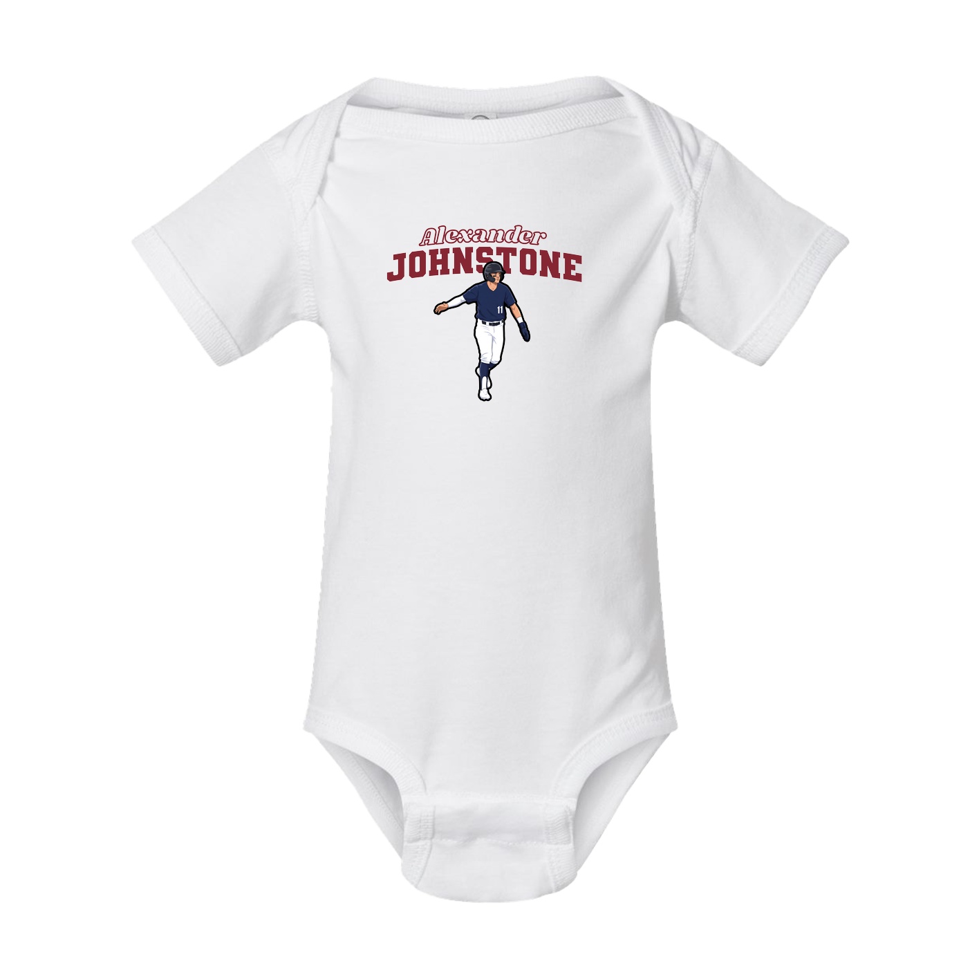 Baby Onesie — Name Arch in White